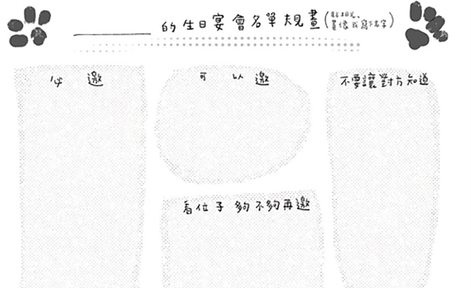 練習16 家人、朋友和在意的生物